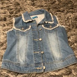 Jean jacket with jean shorts